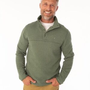 Criquet Shirts Quilted Pullover - Heather Olive Size mm